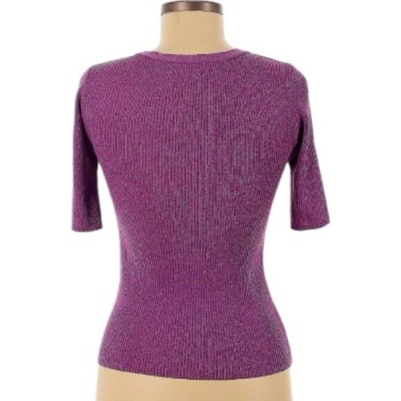 SLY Square Neck Shimmer Top/Sweater - Size 2 (Medium) - Picture 2 of 7